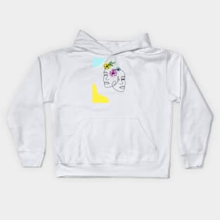 one line girls Kids Hoodie